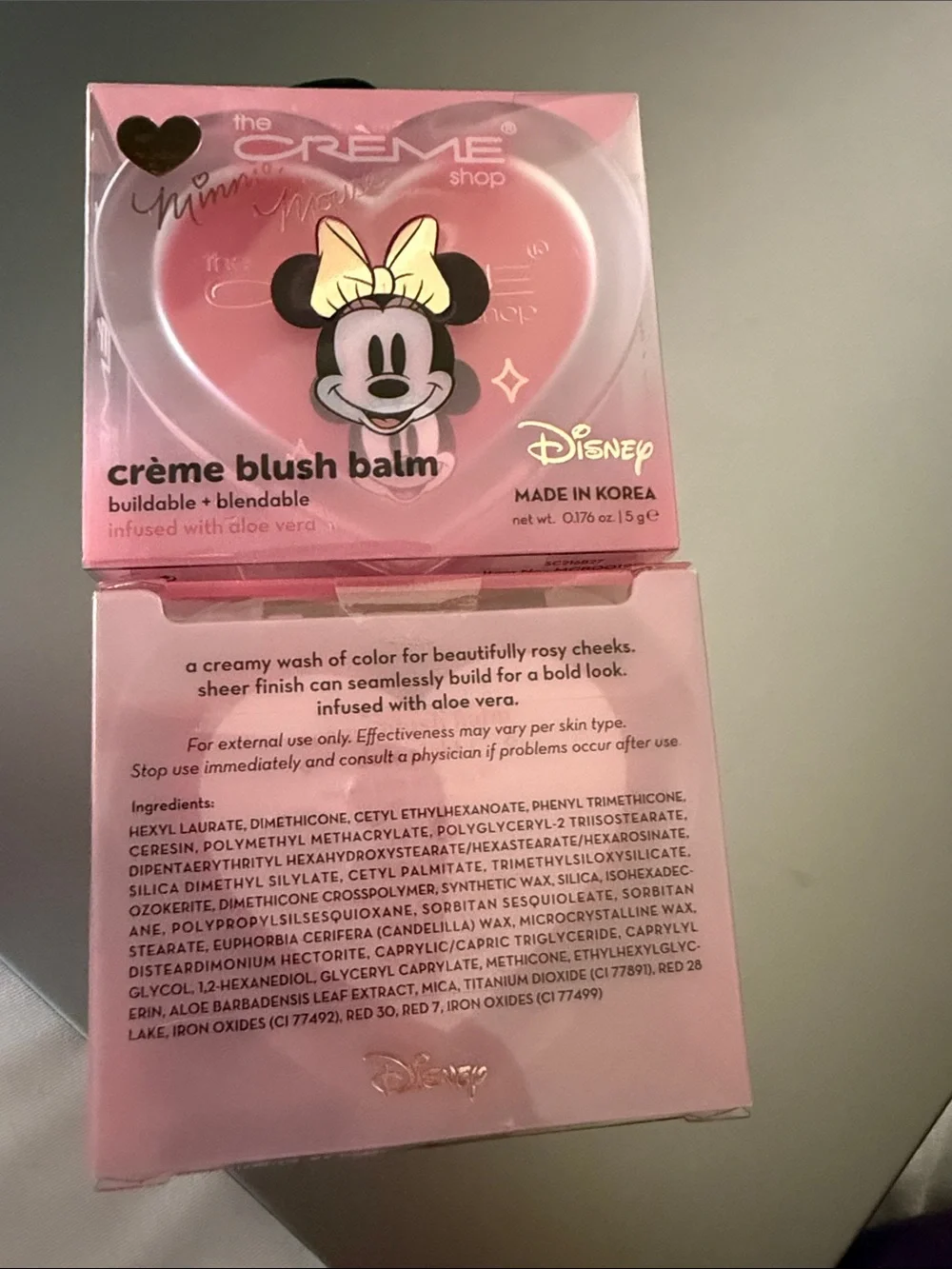 Disney Minnie Mouse Pink Crème Blush Balm — Soft Pink Buildable Blush